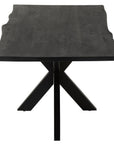 Black wooden dining table with life edge - vivahabitat.com