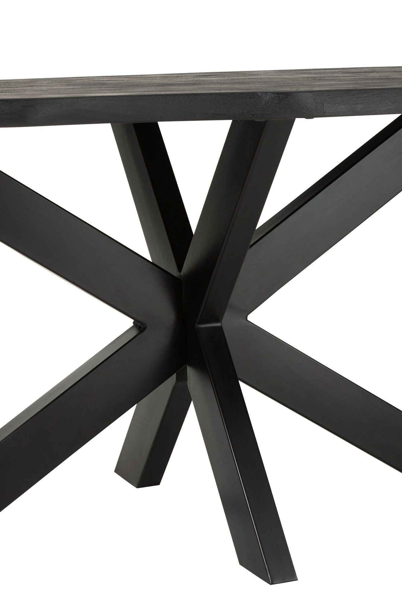 Black wooden dining table with life edge - vivahabitat.com