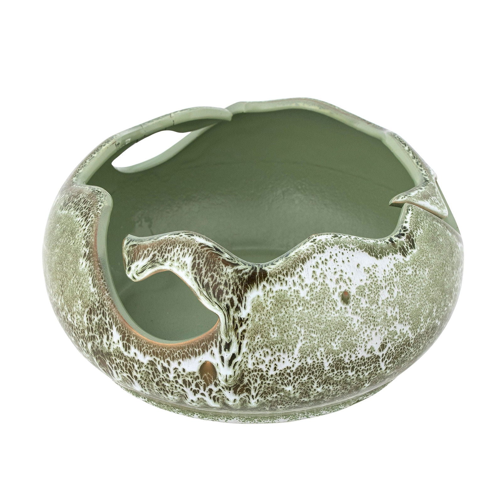 Bloomingville Leonas Deco Bowl, Green, Stoneware - vivahabitat.com