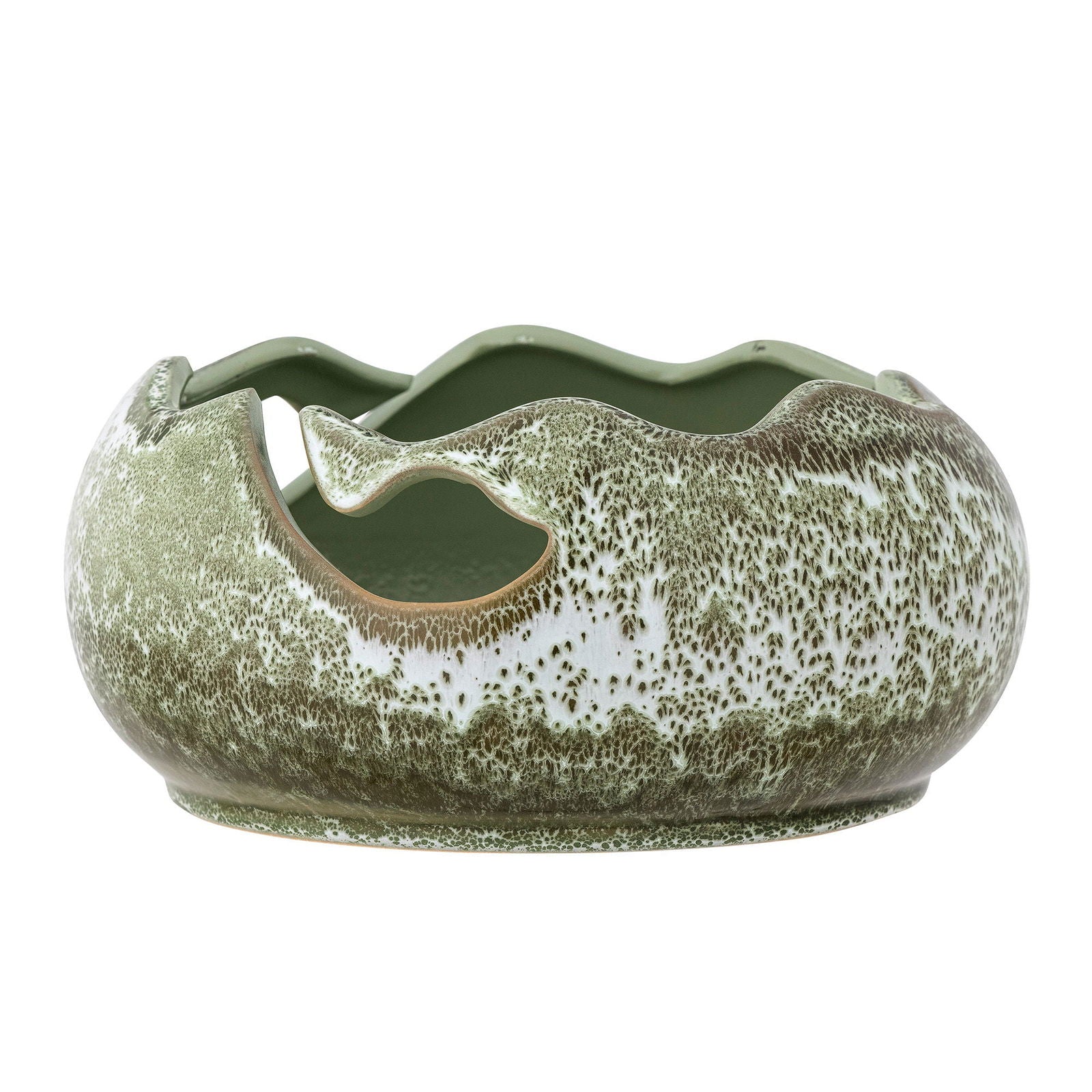 Bloomingville Leonas Deco Bowl, Green, Stoneware - vivahabitat.com