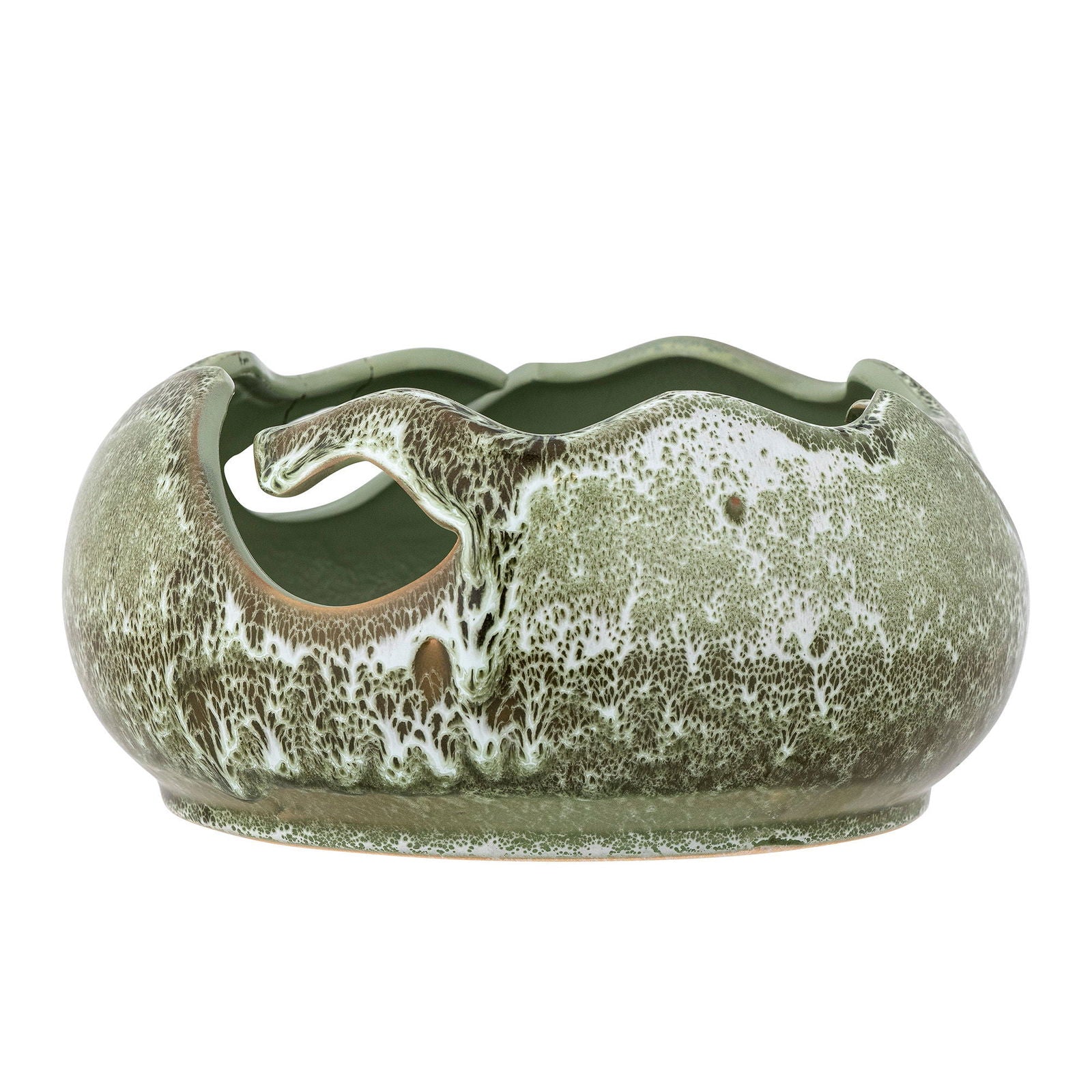 Bloomingville Leonas Deco Bowl, Green, Stoneware - vivahabitat.com