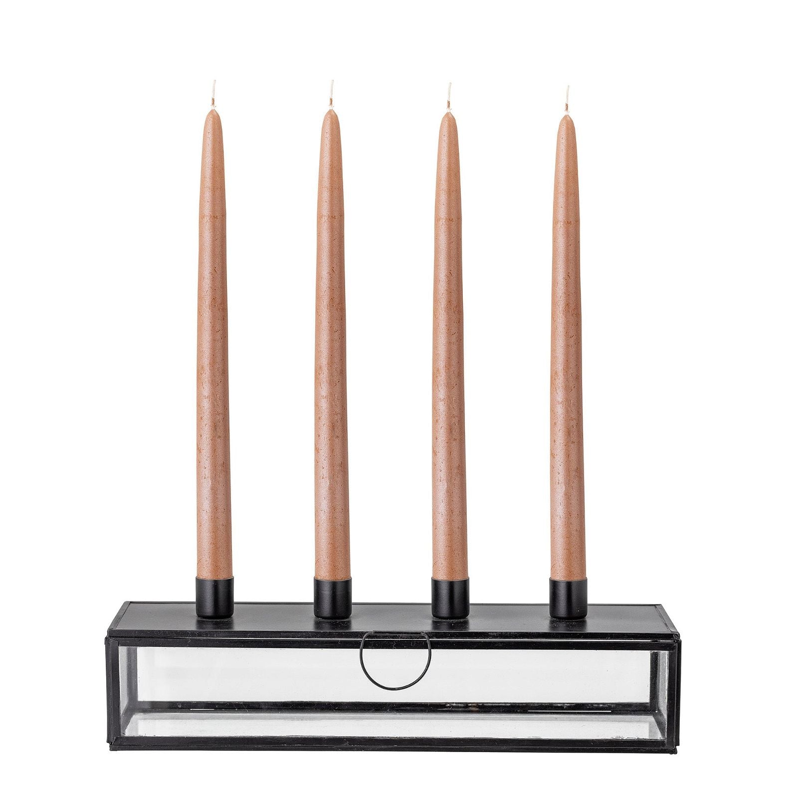 Bloomingville Pelo Advent Candle Holder, Black, Glass - vivahabitat.com