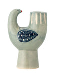 Bloomingville Trudy Candle Holder, Blue, Stoneware - vivahabitat.com