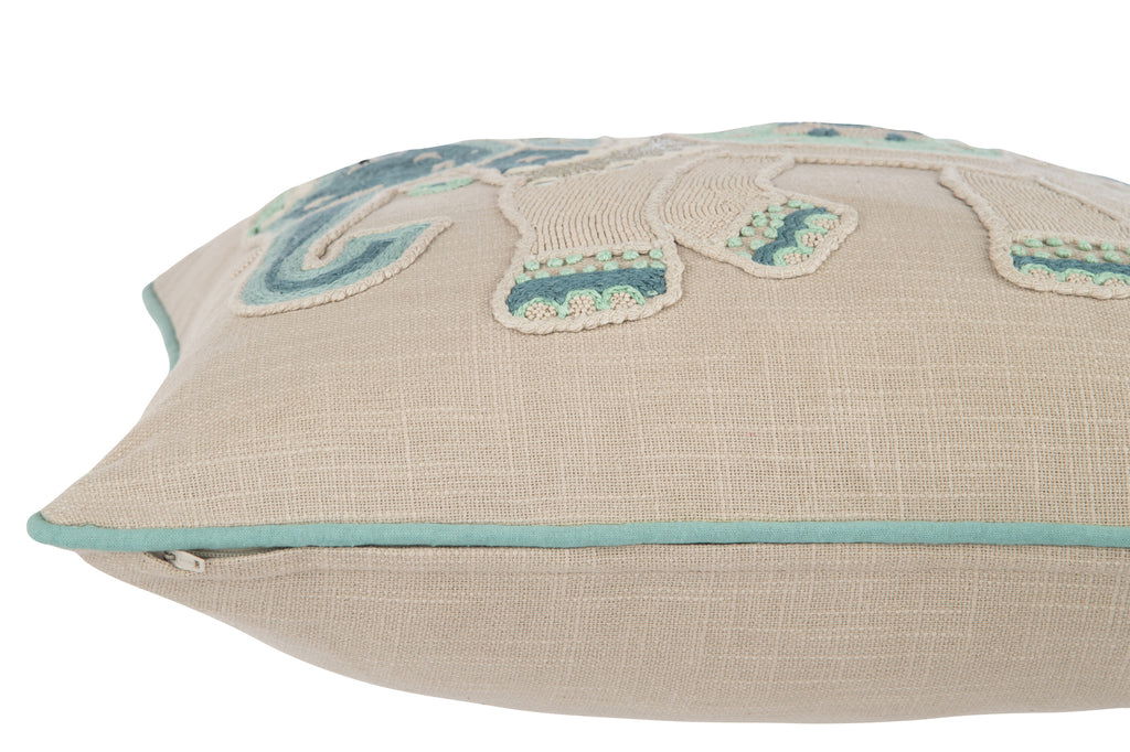 Cushion Elephant Cotton Grey/Blue - vivahabitat.com