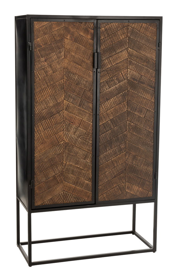 Bar Cabinet Ano Iron/Mango Wood Black/Brown - vivahabitat.com