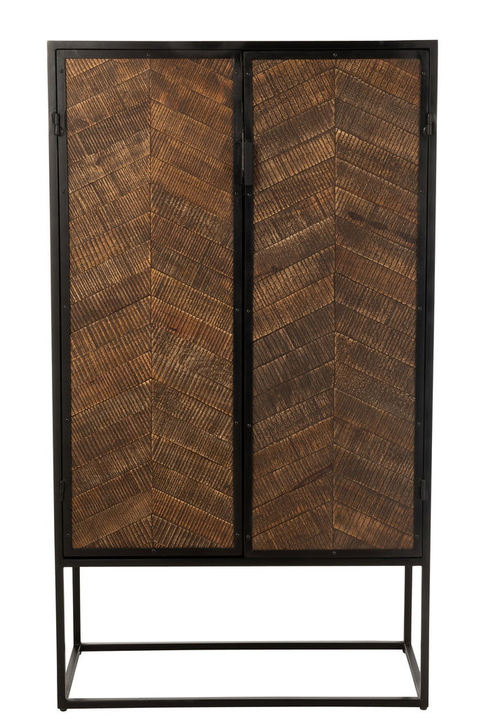 Bar Cabinet Ano Iron/Mango Wood Black/Brown - vivahabitat.com