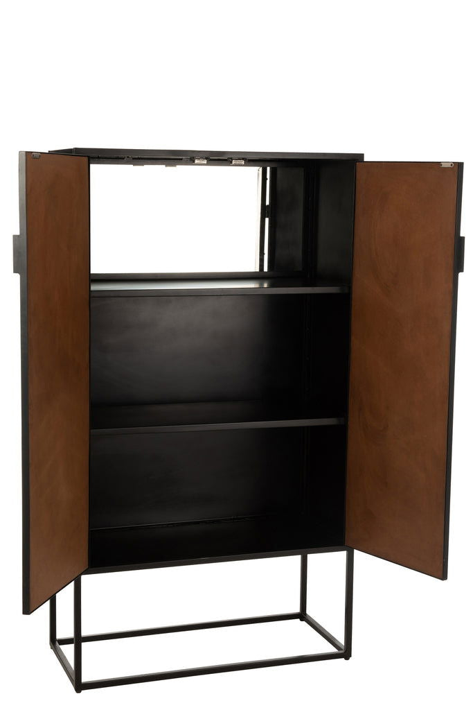 Bar Cabinet Ano Iron/Mango Wood Black/Brown - vivahabitat.com