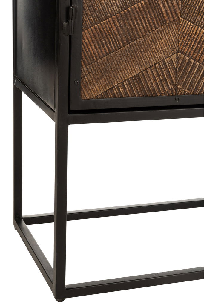 Bar Cabinet Ano Iron/Mango Wood Black/Brown - vivahabitat.com