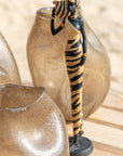 African Woman Zebra Poly Black/Brown Large Assortment Of 2 - vivahabitat.com