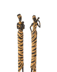 African Woman Zebra Poly Black/Brown Large Assortment Of 2 - vivahabitat.com