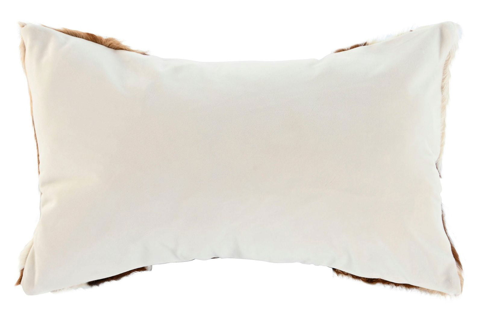 Buckle Cushion Cowhide pattern brown white - vivahabitat.com