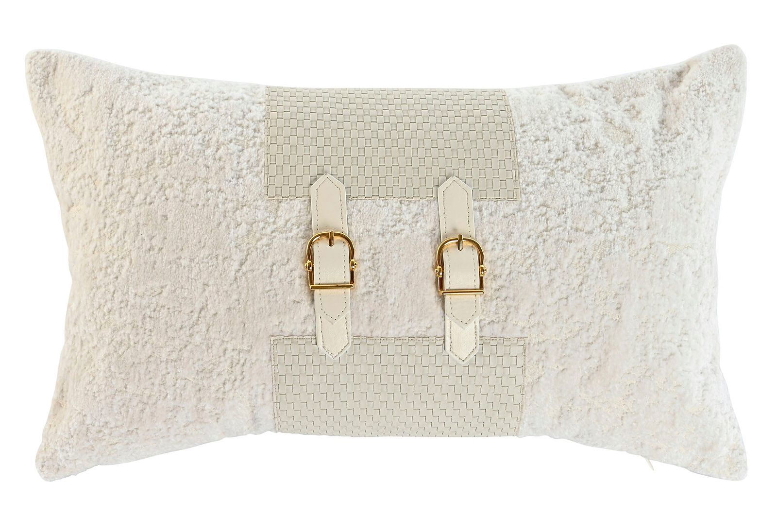 Buckle Cushion Teddy White - vivahabitat.com