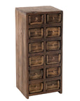 Cabinet 12Drawers Rough Recycled Wood Brown - vivahabitat.com