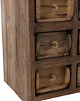 Cabinet 12Drawers Rough Recycled Wood Brown - vivahabitat.com