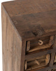 Cabinet 12Drawers Rough Recycled Wood Brown - vivahabitat.com