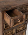 Cabinet 12Drawers Rough Recycled Wood Brown - vivahabitat.com