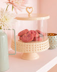 Cake Plate Under Glass Ceramic Pink Large - vivahabitat.com