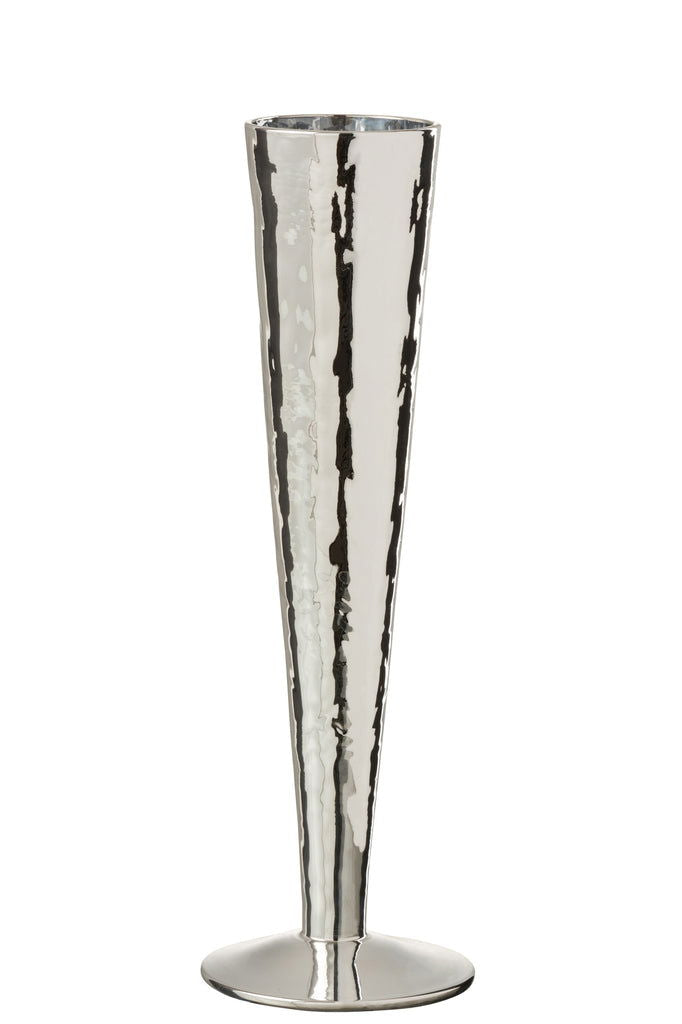 Champagne Glass Irregular Glass Silver - vivahabitat.com