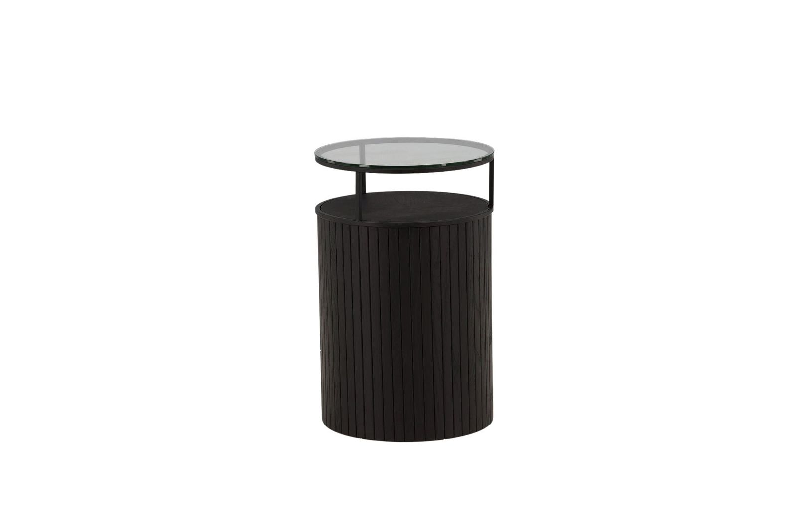 Bovall Side Table - Black / Clear glass ⌀37 - vivahabitat.com