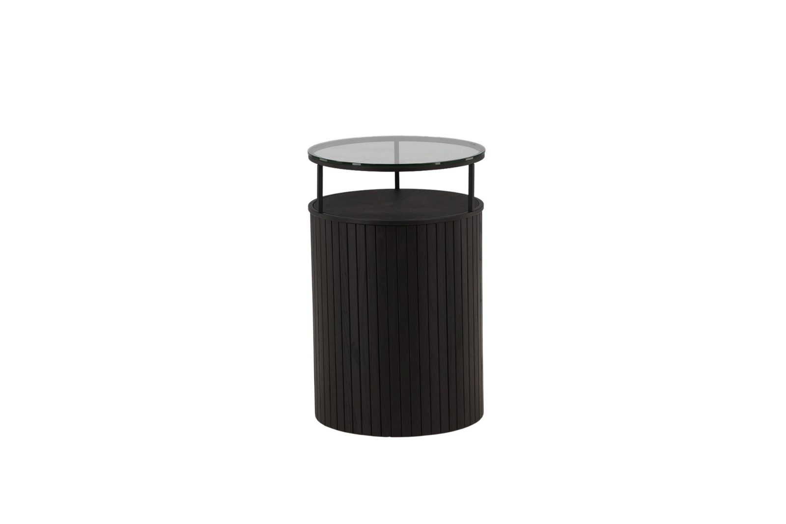 Bovall Side Table - Black / Clear glass ⌀37 - vivahabitat.com