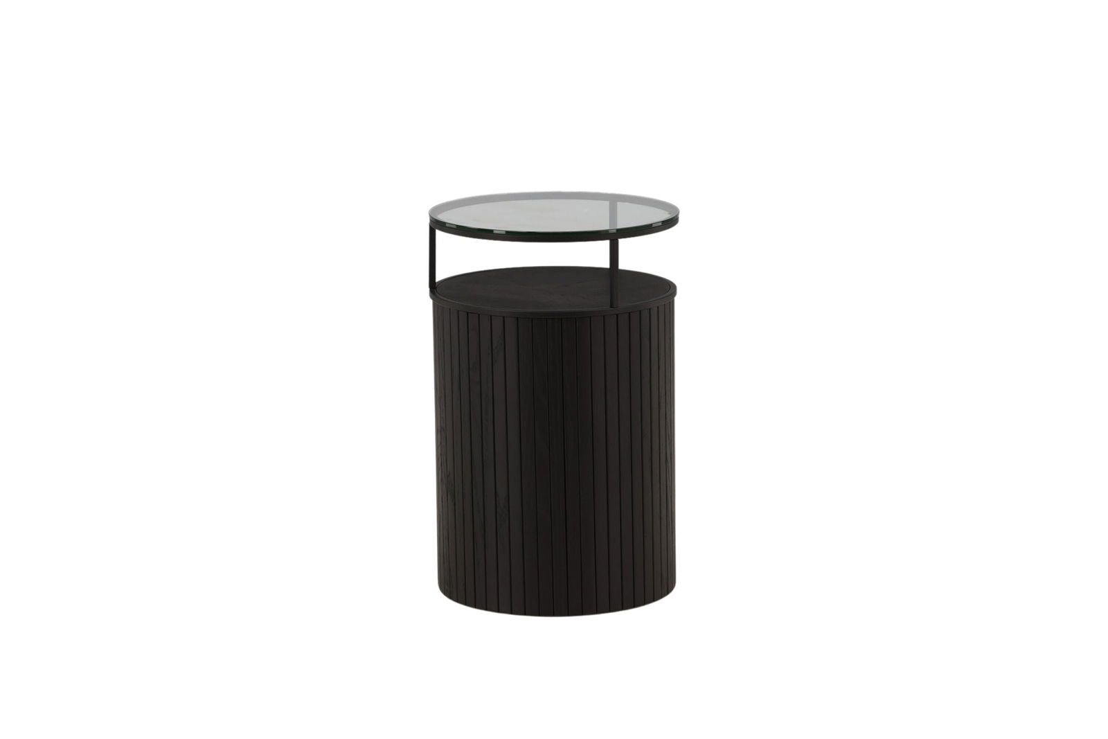 Bovall Side Table - Black / Clear glass ⌀37 - vivahabitat.com