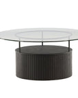 Bovall Coffee Table - Black / Clear glass ⌀90 - vivahabitat.com