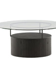 Bovall Coffee Table - Black / Clear glass ⌀90 - vivahabitat.com