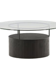 Bovall Coffee Table - Black / Clear glass ⌀90 - vivahabitat.com