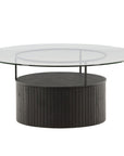 Bovall Coffee Table - Black / Clear glass ⌀90 - vivahabitat.com