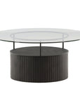 Bovall Coffee Table - Black / Clear glass ⌀90 - vivahabitat.com