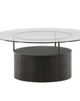 Bovall Coffee Table - Black / Clear glass ⌀90 - vivahabitat.com