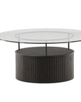 Bovall Coffee Table - Black / Clear glass ⌀90 - vivahabitat.com