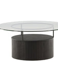 Bovall Coffee Table - Black / Clear glass ⌀90 - vivahabitat.com