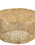 Coffee Table Round Coral Pattern Aluminium Gold - vivahabitat.com