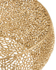 Coffee Table Round Coral Pattern Aluminium Gold - vivahabitat.com