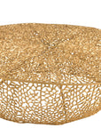 Coffee Table Round Low Coral Pattern Aluminium Gold - vivahabitat.com