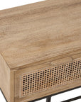 Console 3Drawers Woven Reed Mango Wood Natural - vivahabitat.com