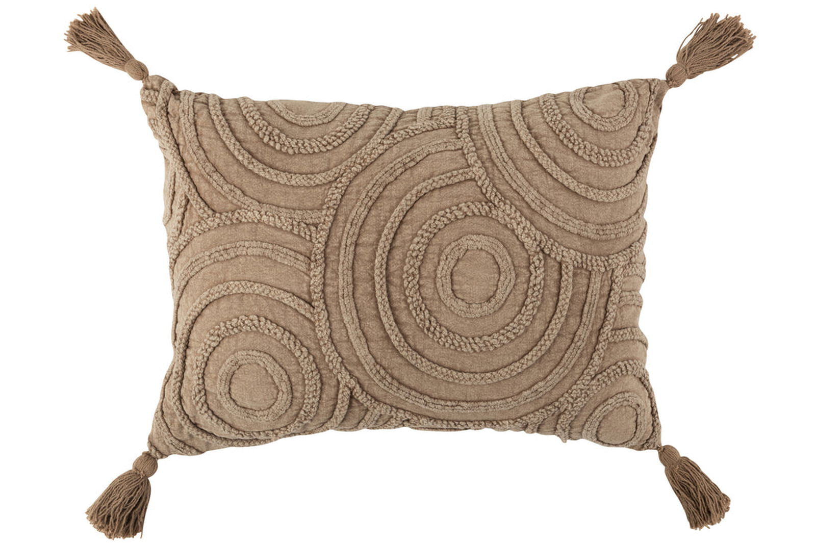 Cushion Circle Cotton Rectangle Large Beige - vivahabitat.com