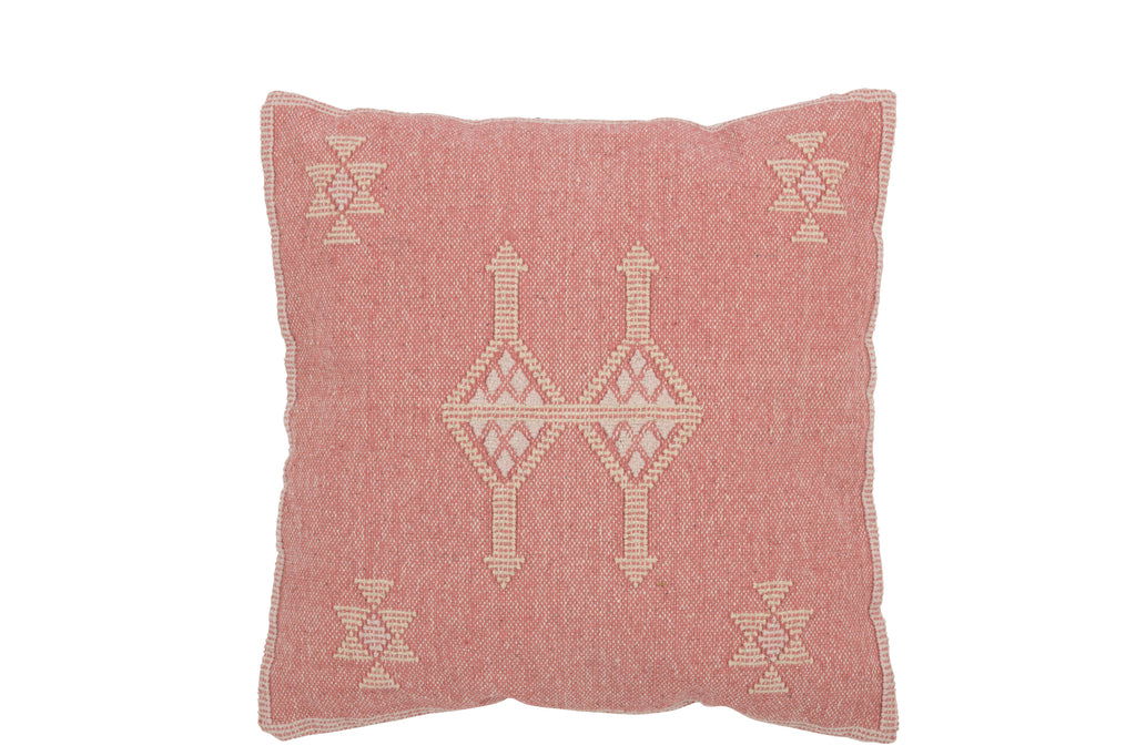 Cushion Diamonds+Arrows Cotton Peach Pink - vivahabitat.com
