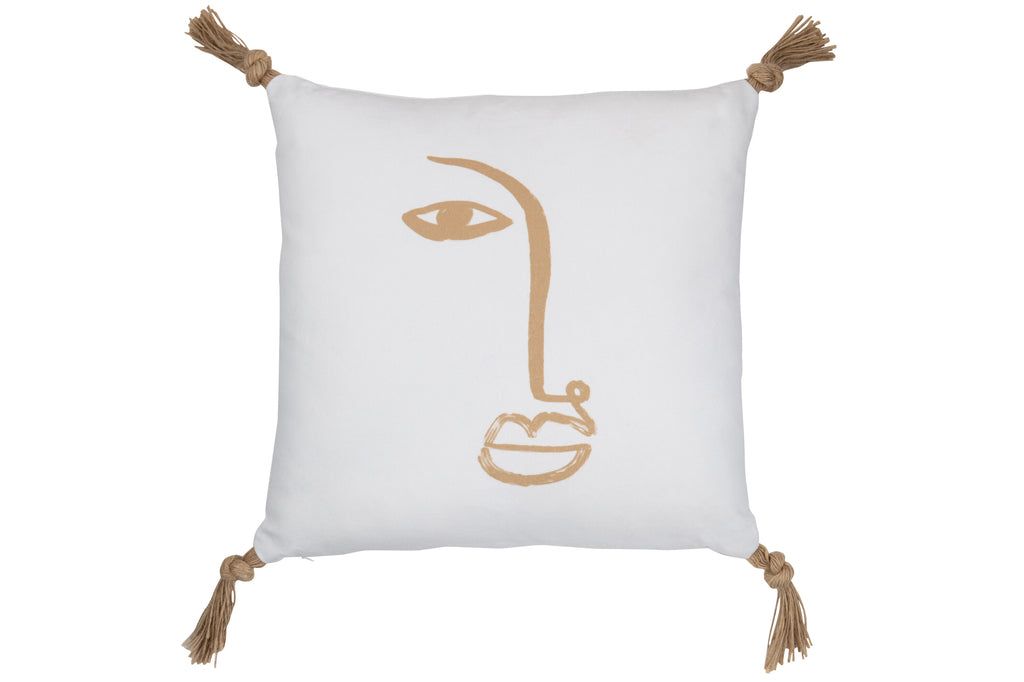 Cushion Face Square Polyester White - vivahabitat.com