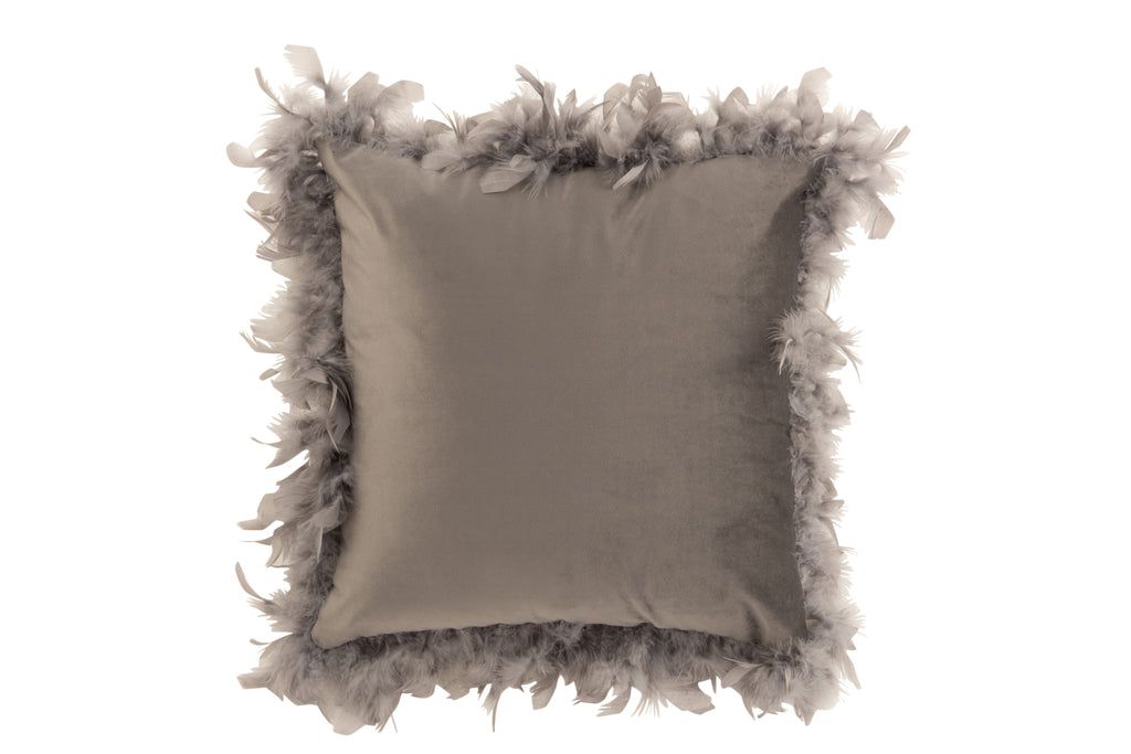 Cushion Feathers Polyester Grey - vivahabitat.com