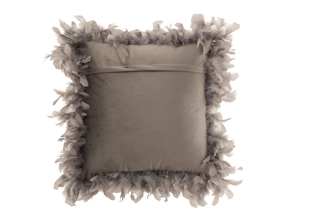 Cushion Feathers Polyester Grey - vivahabitat.com