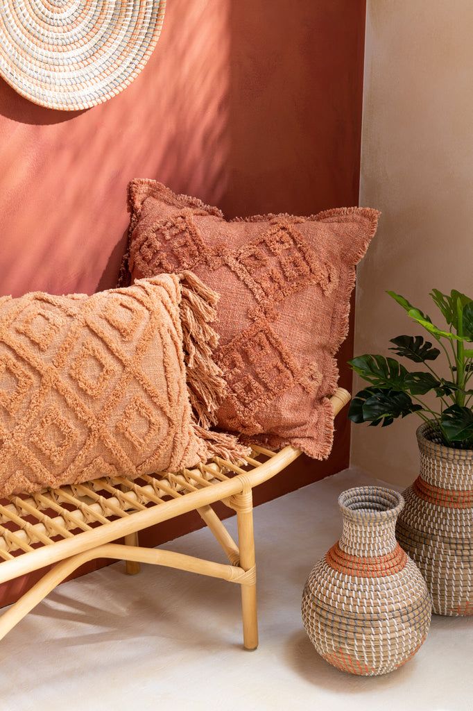 Cushion Fringes Cotton Terracotta - vivahabitat.com