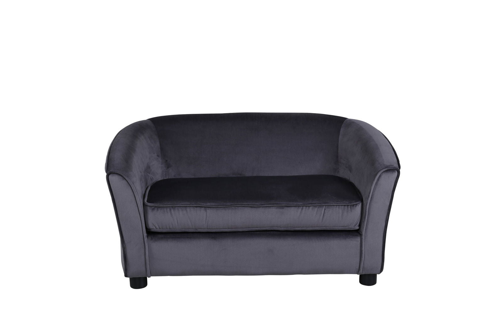 Venture Home Måna Kids Sofa - Black / Dark Grey Velvet - vivahabitat.com