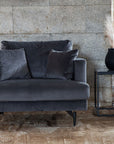 Venture Home Sofia Single Sofa - Black / Dark Grey Velvet - vivahabitat.com