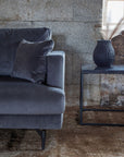 Venture Home Sofia Single Sofa - Black / Dark Grey Velvet - vivahabitat.com