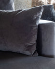 Venture Home Sofia Single Sofa - Black / Dark Grey Velvet - vivahabitat.com