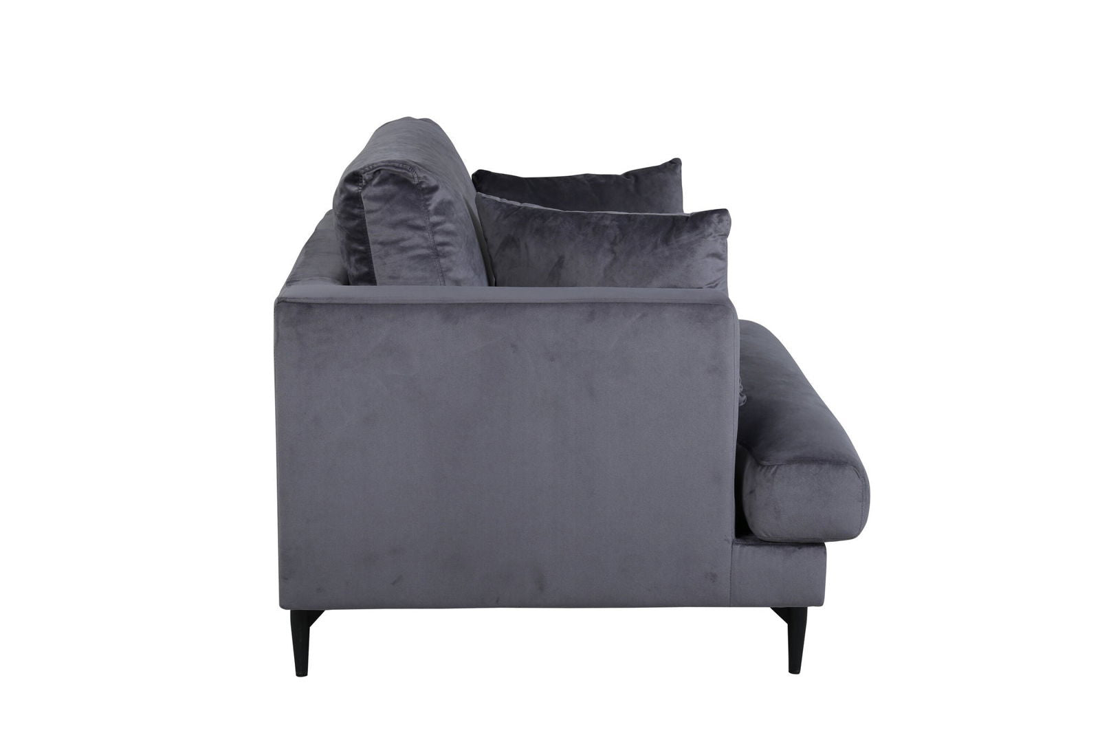 Venture Home Sofia Single Sofa - Black / Dark Grey Velvet - vivahabitat.com