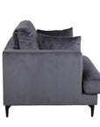 Venture Home Sofia Single Sofa - Black / Dark Grey Velvet - vivahabitat.com