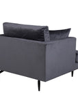 Venture Home Sofia Single Sofa - Black / Dark Grey Velvet - vivahabitat.com